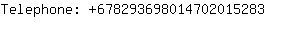 Telephone: 67829369801470201....