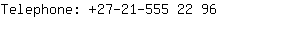 Telephone: 27-21-555 2....