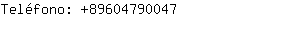 Teléfono: 8960479....