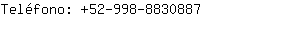 Teléfono: 52-998-883....