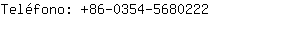 Teléfono: 86-0354-568....