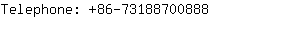Telephone: 86-7318870....