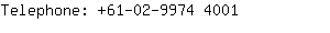 Telephone: 61-02-9974 ....