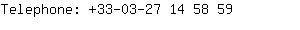Telephone: 33-03-27 14 5....