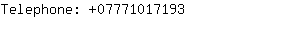 Telephone: 0777101....