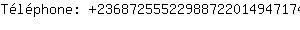 Tlphone: 2368725552298872201494....