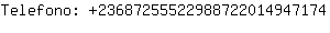 Telefono: 2368725552298872201494....