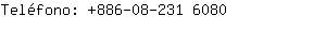Teléfono: 886-08-231 ....