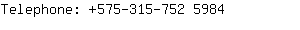 Telephone: 575-315-752 ....