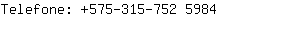 Telefone: 575-315-752 ....