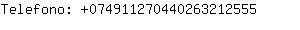 Telefono: 07491127044026321....