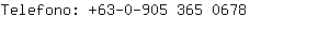 Telefono: 63-0-905 365 ....