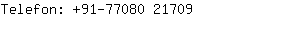 Telefon: 91-77080 2....