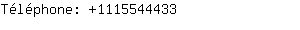 Téléphone: 111554....
