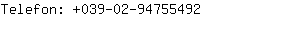 Telefon: 039-02-9475....