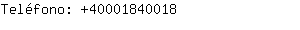 Teléfono: 4000184....