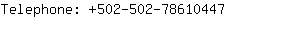 Telephone: 502-502-7861....