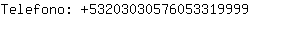 Telefono: 5320303057605331....