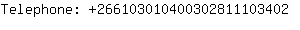 Telephone: 26610301040030281110....