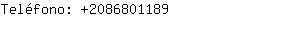 Teléfono: 208680....