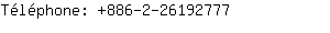 Tlphone: 886-2-2619....