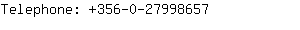 Telephone: 356-0-2799....