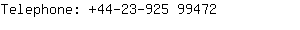 Telephone: 44-23-925 9....