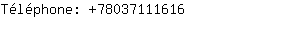 Téléphone: 7803711....