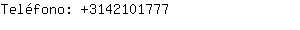 Teléfono: 314210....