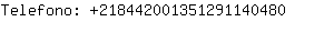 Telefono: 21844200135129114....