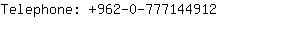 Telephone: 962-0-77714....
