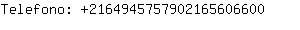 Telefono: 216494575790216560....