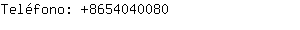Teléfono: 865404....