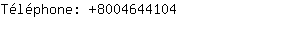 Téléphone: 800464....