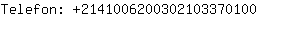 Telefon: 214100620030210337....