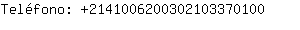 Telfono: 214100620030210337....