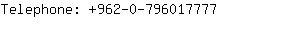 Telephone: 962-0-79601....