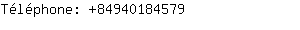 Téléphone: 8494018....