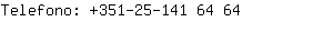 Telefono: 351-25-141 6....
