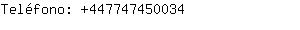 Teléfono: 44774745....