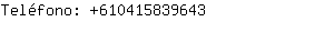 Teléfono: 61041583....