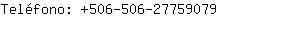 Telfono: 506-506-2775....