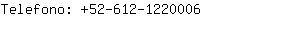 Telefono: 52-612-122....