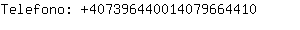 Telefono: 40739644001407966....