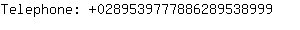 Telephone: 028953977788628953....