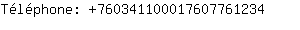 Tlphone: 76034110001760776....