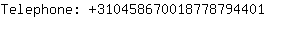 Telephone: 31045867001877879....