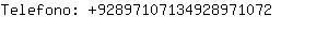 Telefono: 9289710713492897....