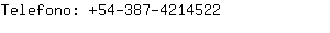 Telefono: 54-387-421....