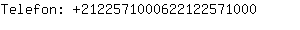 Telefon: 212257100062212257....